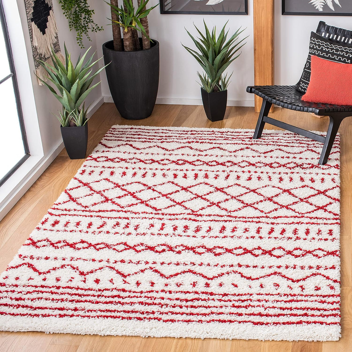 Alfombra Área Shag - Diseño Marroquí, No Deshecha, ASG741P
