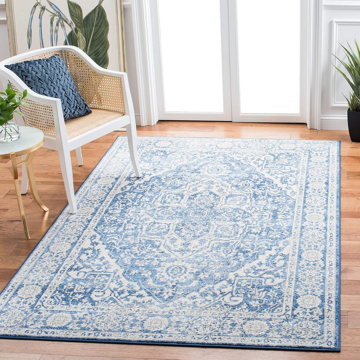 Alfombra Medallón Desgastada para Sala, Dormitorio y Oficina BNT832A