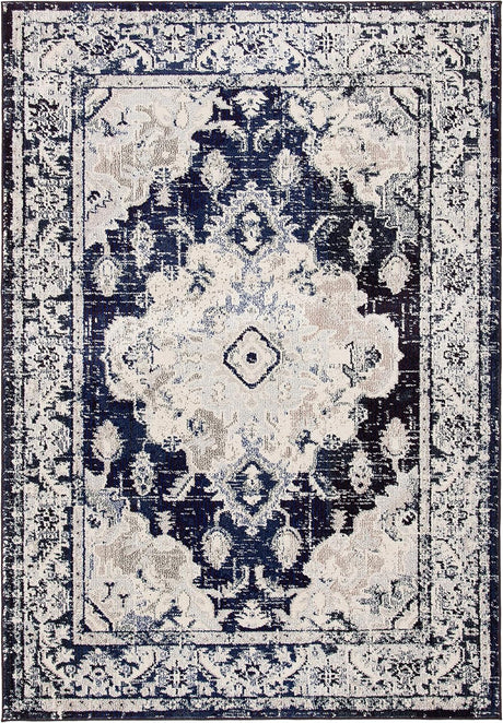 Alfombra de área Boho Chic, diseño medallón, modelo MNC243C