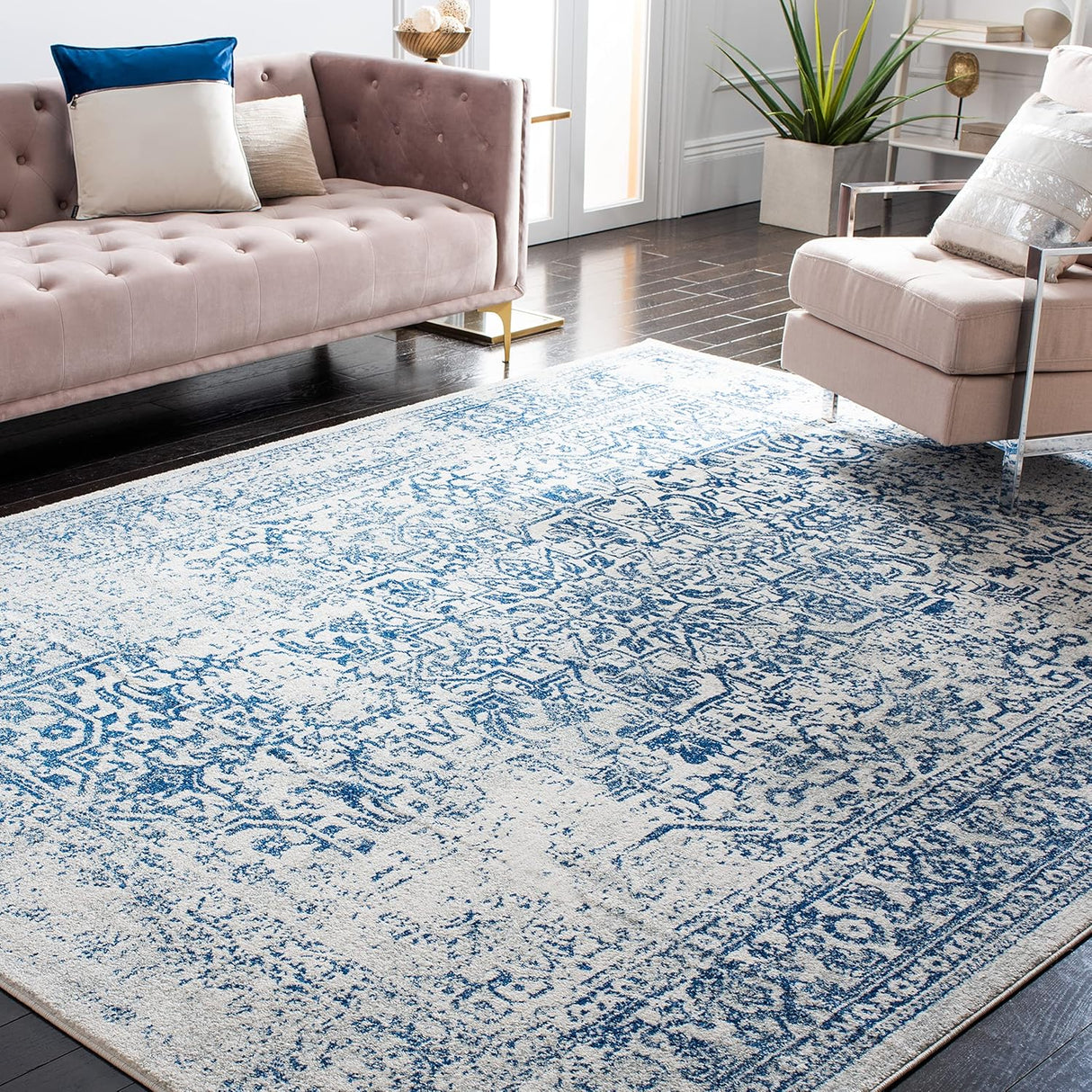 Alfombra Cuadrada Evoke, Diseño Oriental, Fácil Cuidado, EVK256N