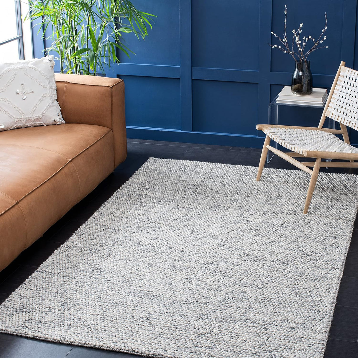 Alfombra de Área Cuadrada, Lana Texturada, Modelo NAT620G-4SQ