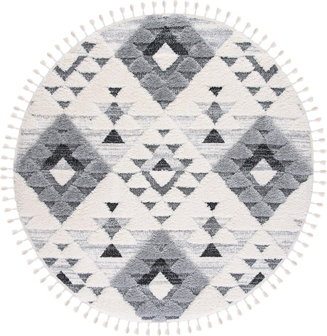 Alfombra Redonda Boho de Pila Espesa para Sala y Comedor MTS688F
