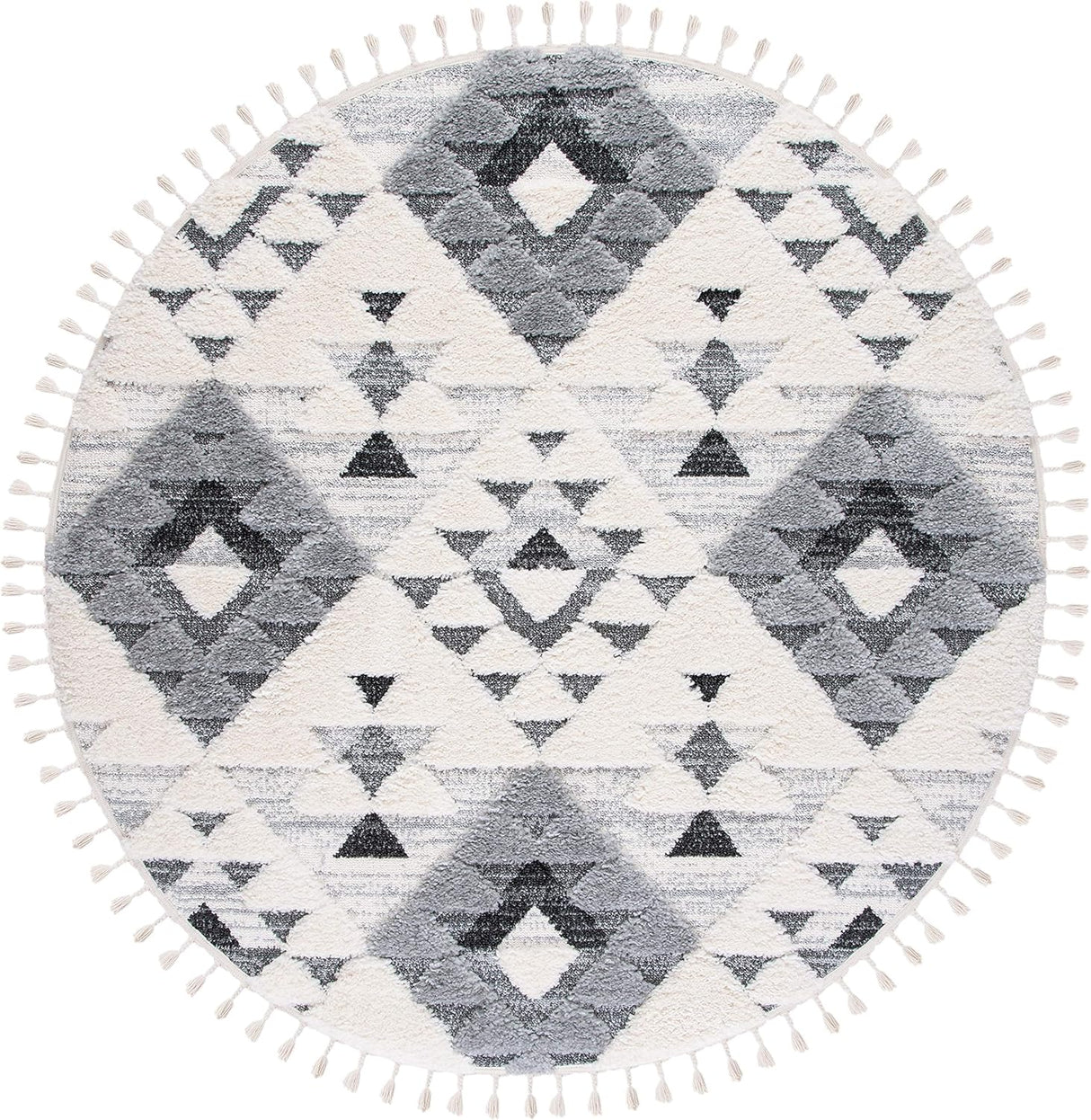 Alfombra Redonda Boho Shag de 2 Pulgadas MTS688F