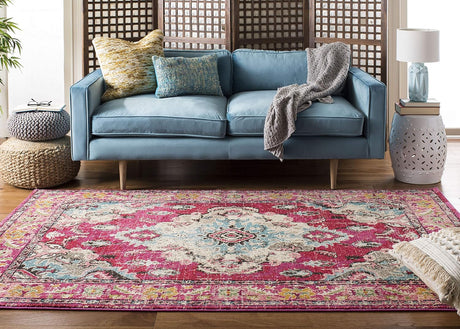 Alfombra Boho Chic Medallón Distressed 4' Cuadrada MNC243D