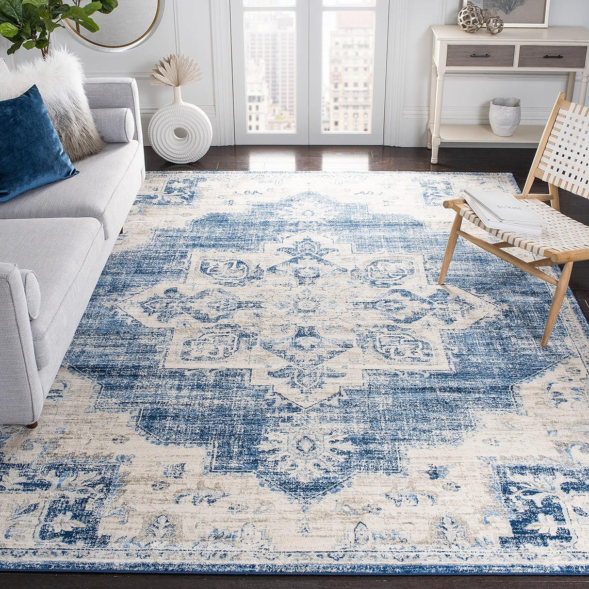 Alfombra X-Large Medallón Desgastado, Fácil Cuidado, BNT865A
