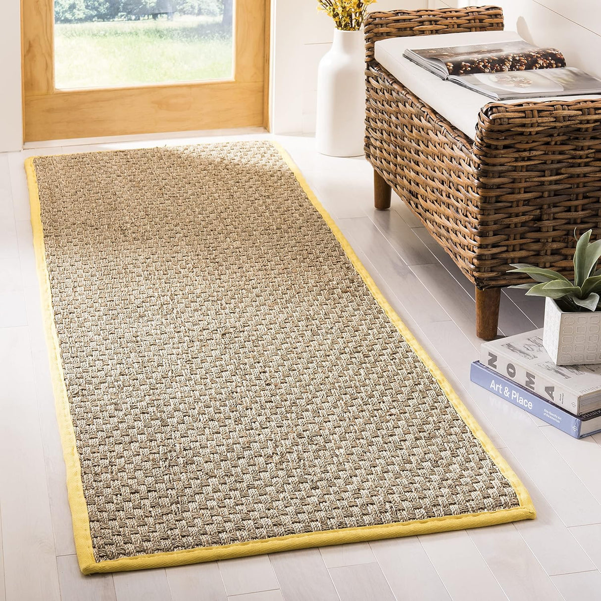 Alfombra Runner de Fibra Natural, SAFAVIEH, Diseño Cesta, NF114X
