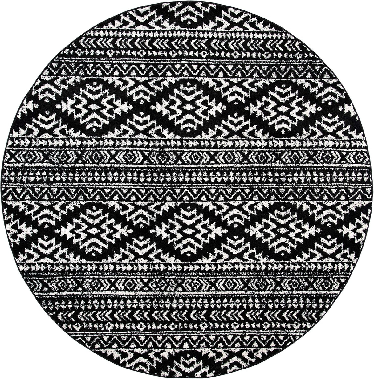 Alfombra Redonda Boho Tribal 3' para Comedor y Sala TUL272Z