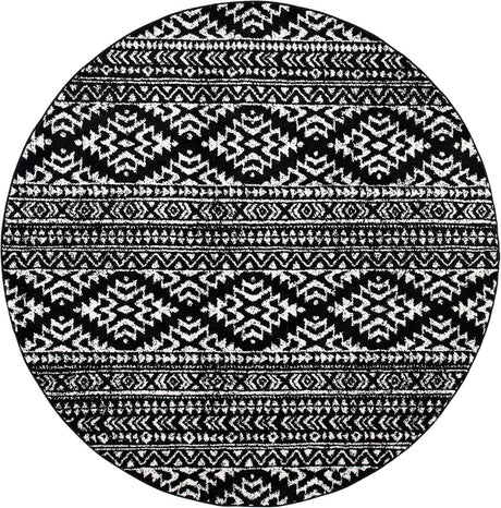 Alfombra Redonda Boho Tribal 3' para Comedor y Sala TUL272Z