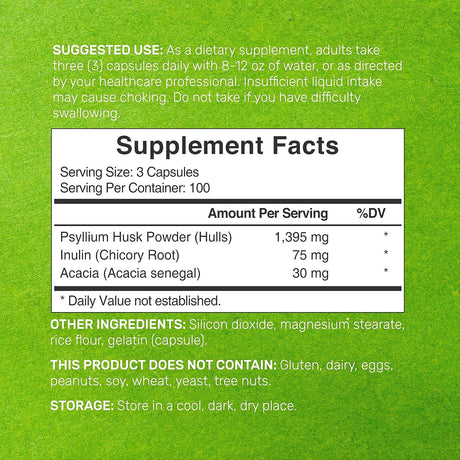 Fibra de cáscara de psyllium complejado con inulina y acacia
