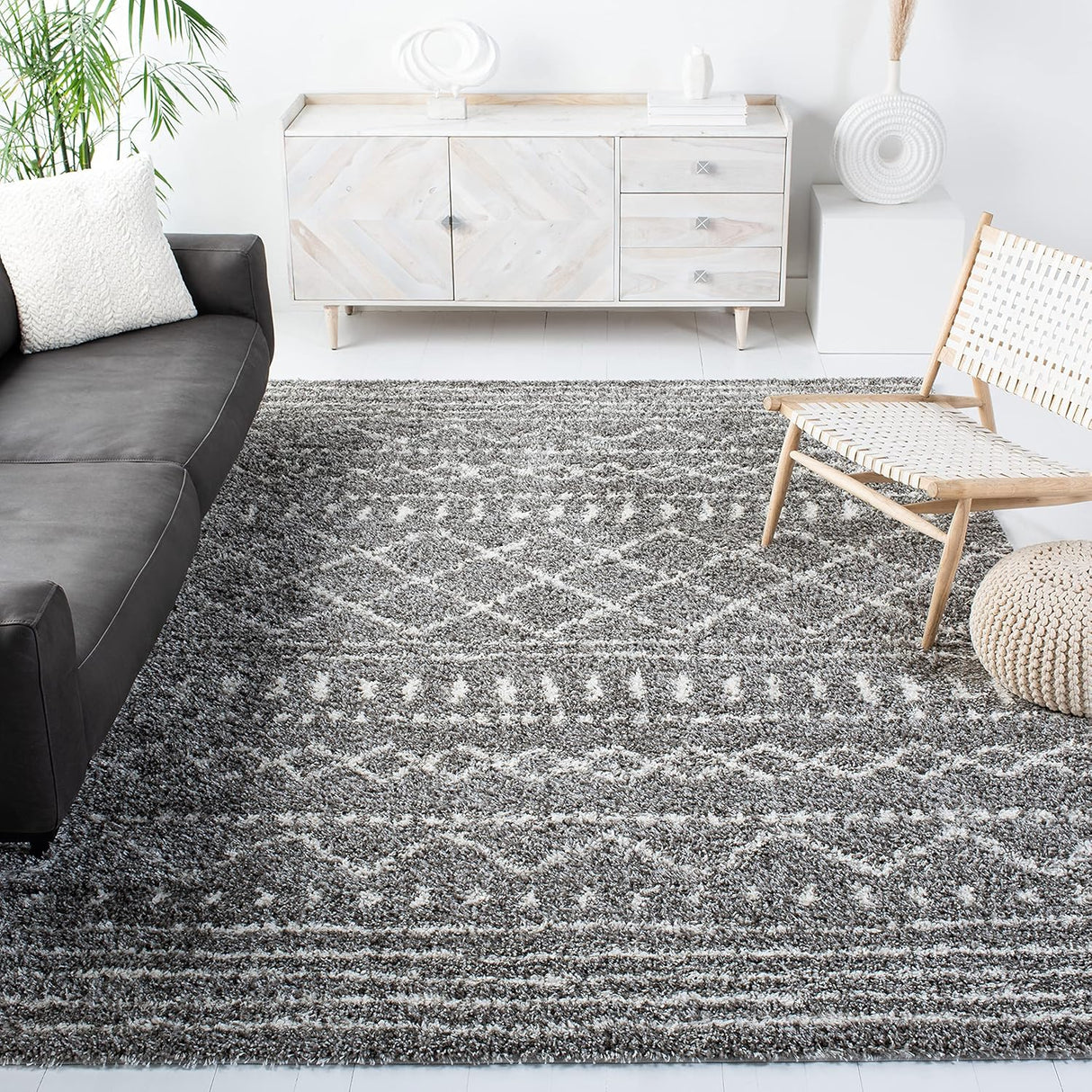 Alfombra Grande Shag - Diseño Marroquí, 1.6 pulgadas de grosor