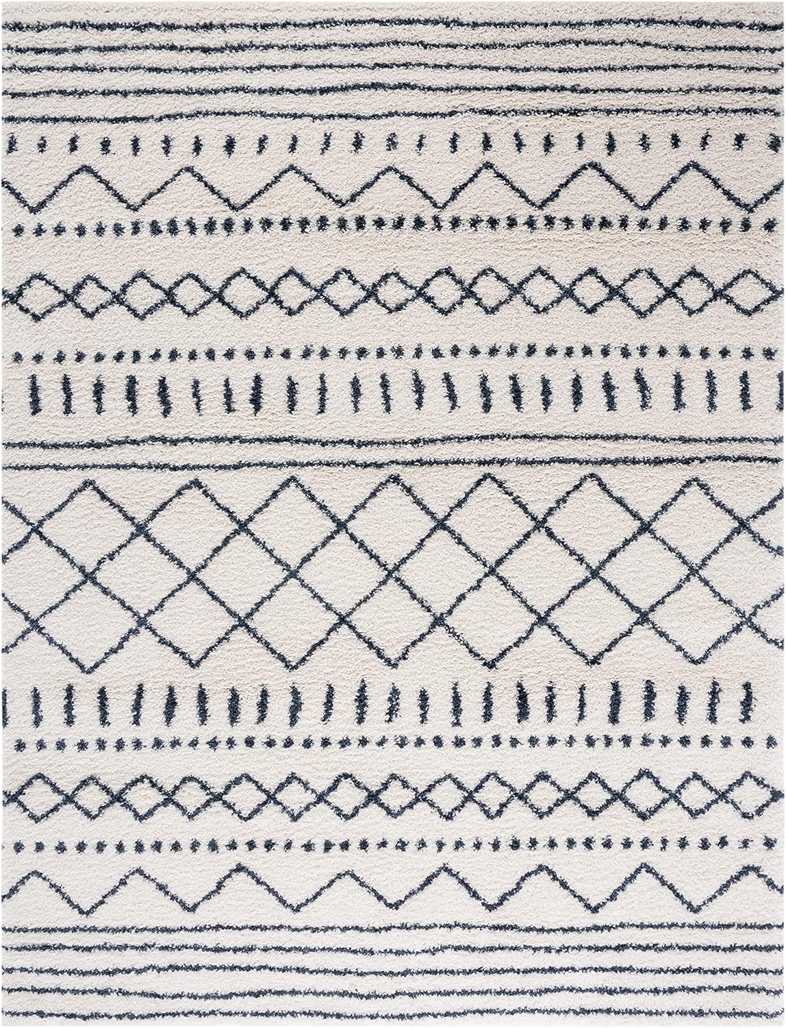 Alfombra de área Shag - Diseño marroquí, 1.6 pulgadas de grosor