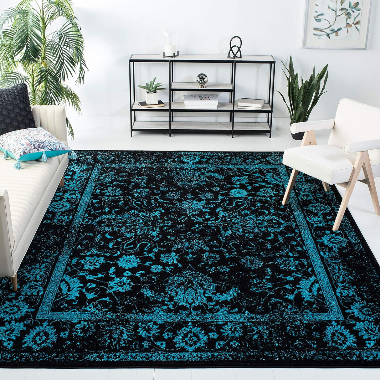 Alfombra Área Cuadrada, Diseño Oriental Desgastado, ADR109K
