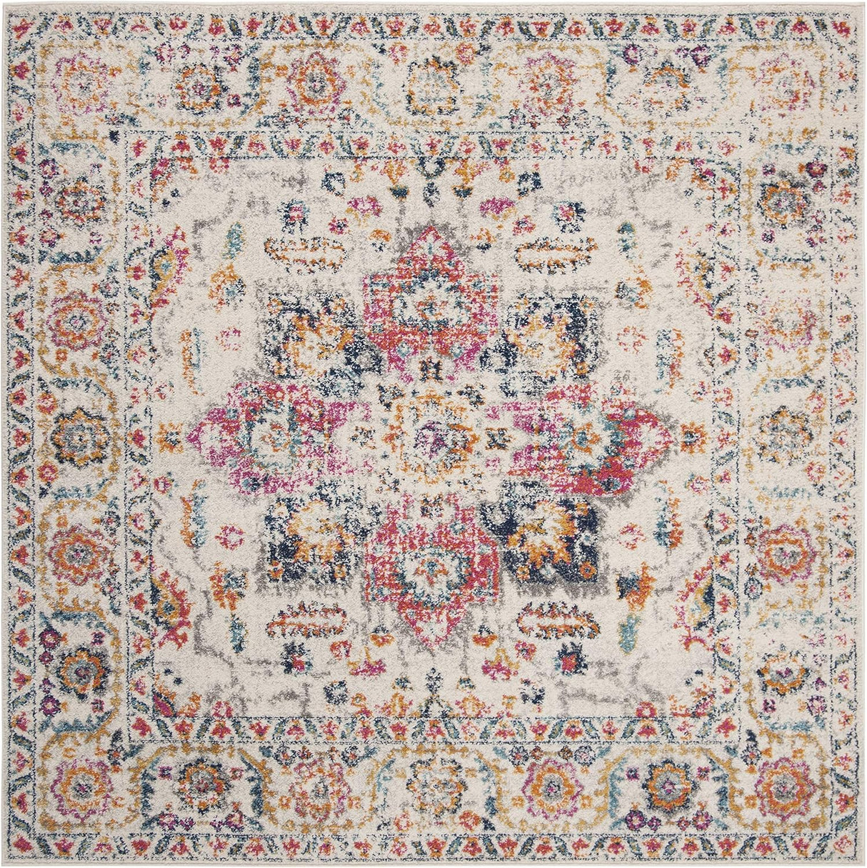 Alfombra Oriental Medallón Nevado Desgastado MAD603R