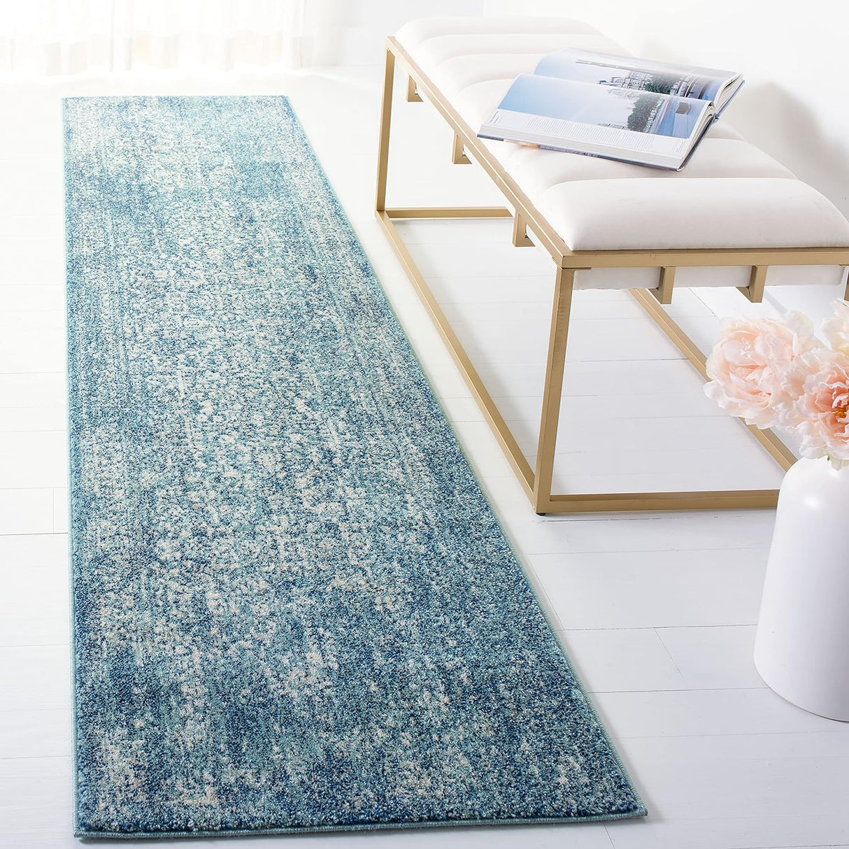 Alfombra Runner Oriental Desgastada para Sala y Pasillo EVK256C