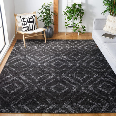 Alfombra de área moderna, diseño diamante, fácil cuidado, ADR131F