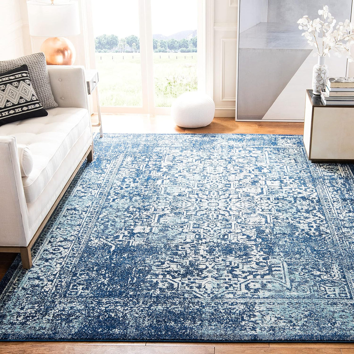 Alfombra Cuadrada de Diseño Oriental, Antideslizante, EVK256A