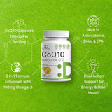 Suplemento CoQ10 100mg, Omega 3, Antioxidante, 240 cápsulas