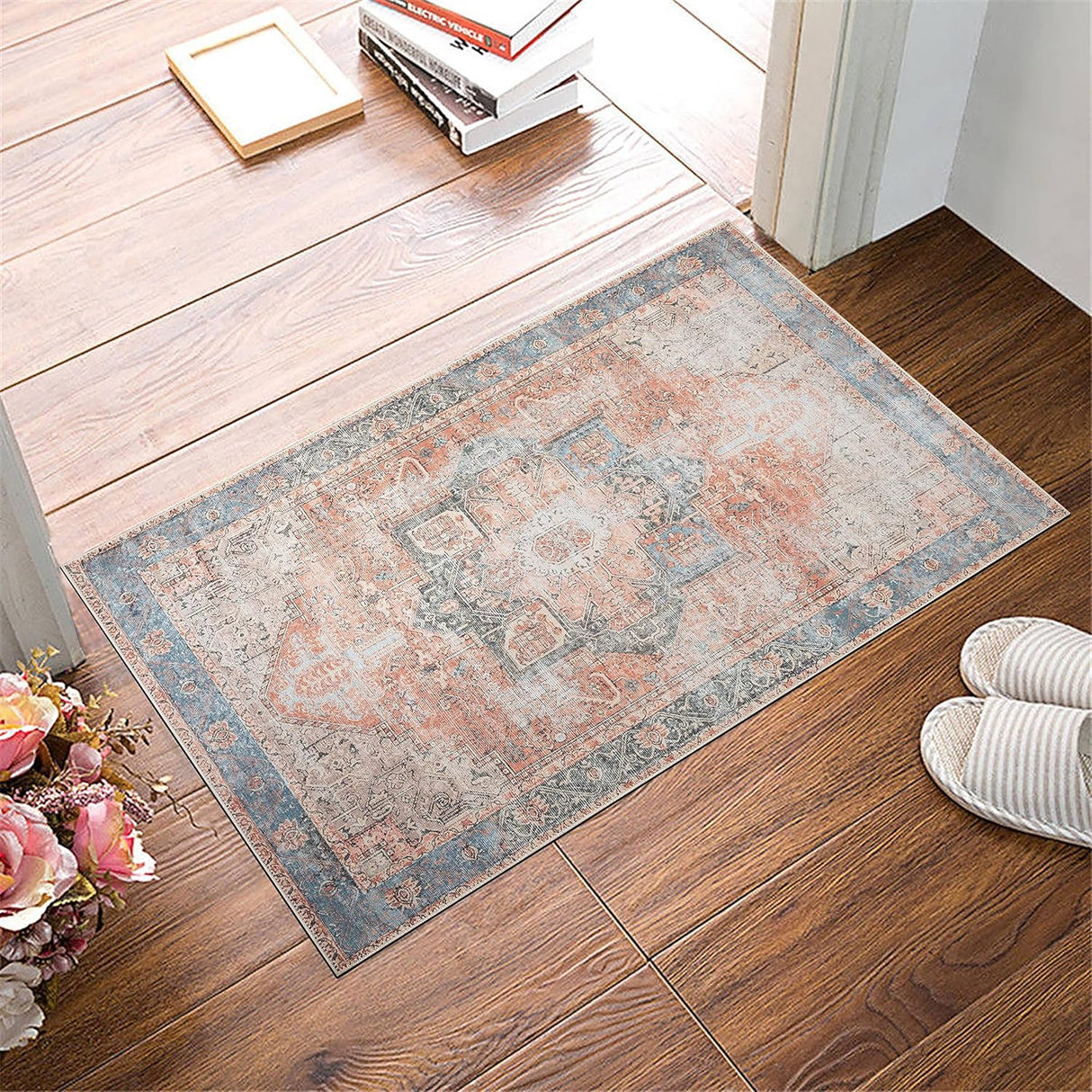 Alfombra Adiva Lavable 2x3 con Antideslizante, Vintage
