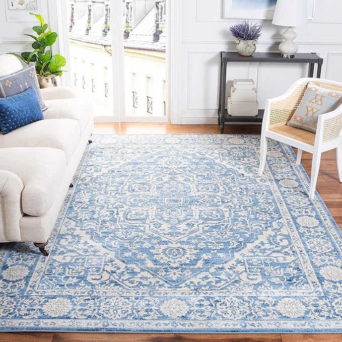 Alfombra de área, diseño oriental, resistente a manchas, BNT832A