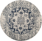 Alfombra Redonda, Diseño Medallón Nevado, Ideal para Tráfico (MAD603D)