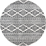 Alfombra Redonda Tulum - Diseño Tribal Boho, Fácil Cuidado, TUL272B
