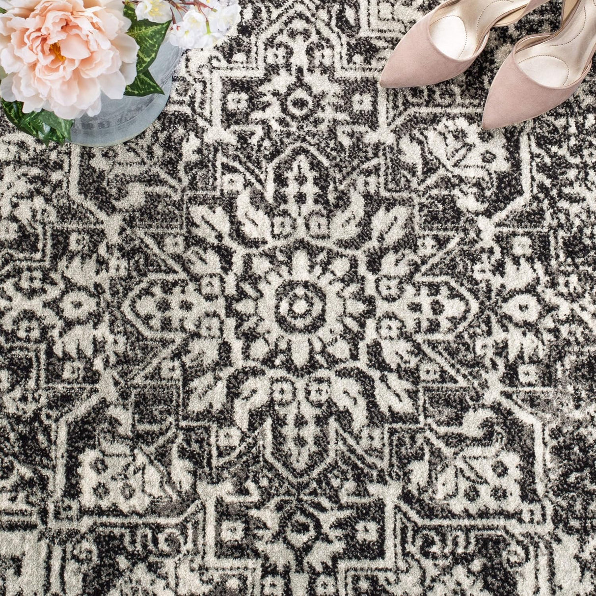 Alfombra de Área, Diseño Oriental Desgastado, Modelo EVK256R