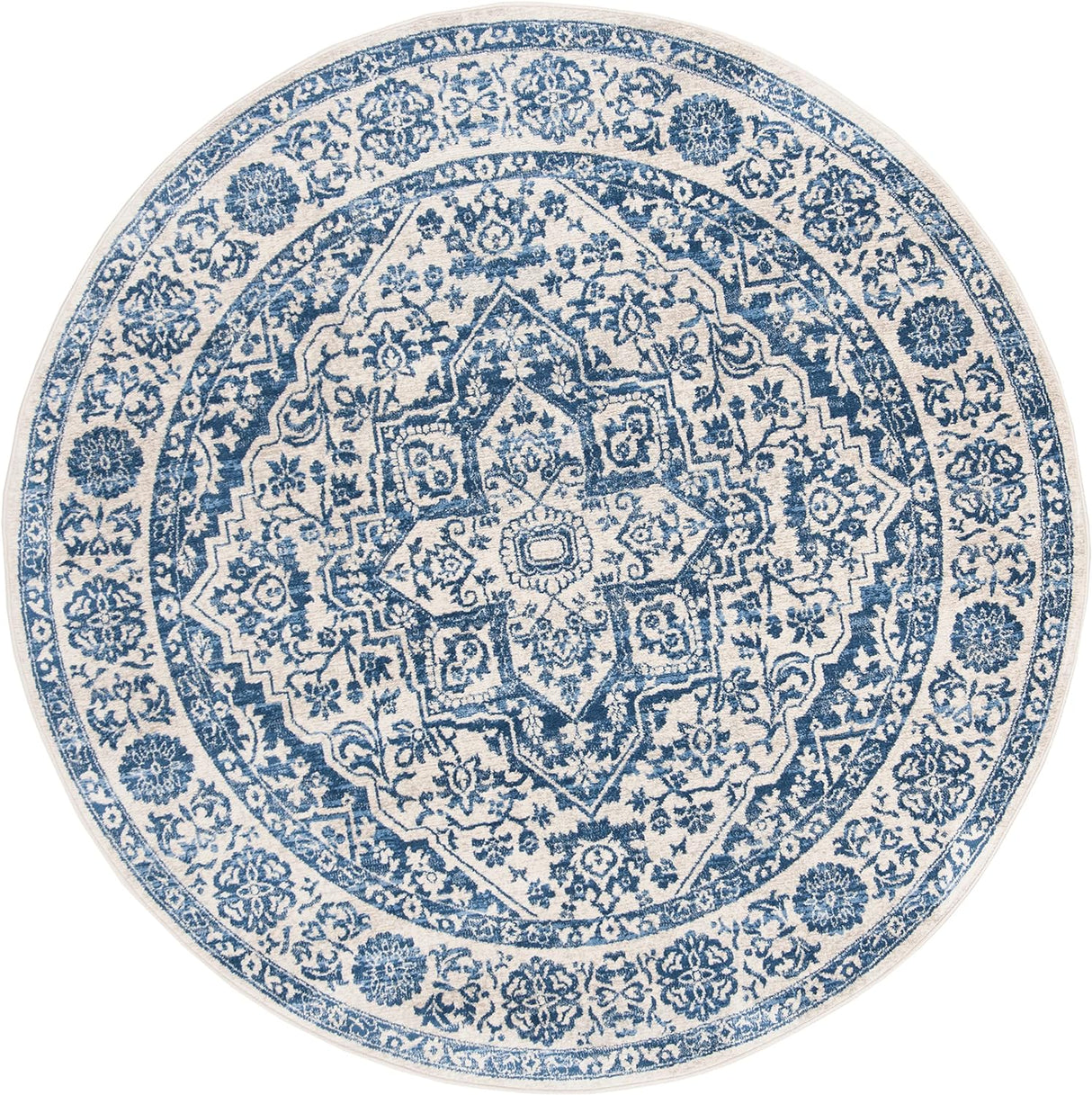 Alfombra Redonda Distressed 5' para Comedor y Sala BNT832M