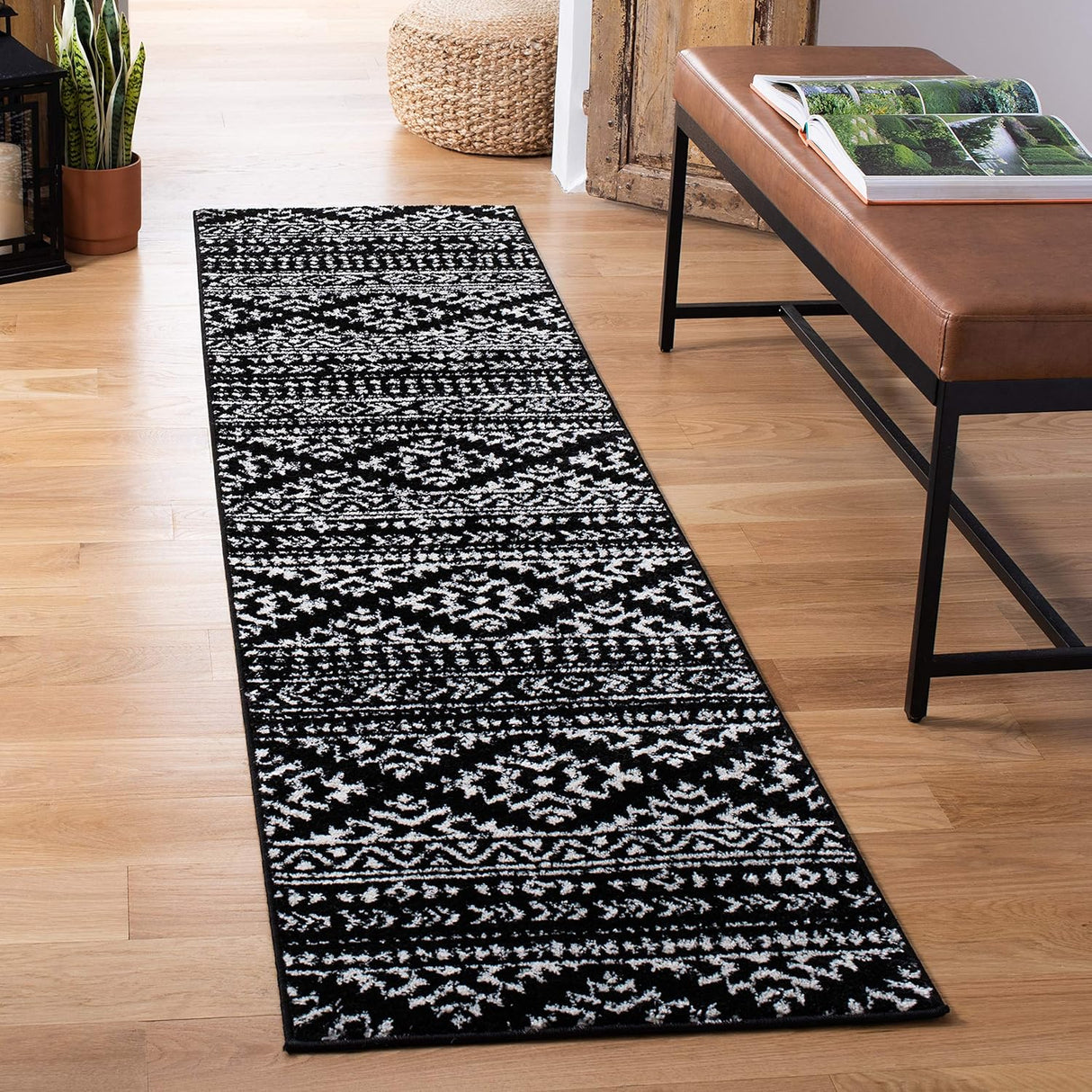 Alfombra Runner Tulum - Diseño Tribal Marroquí, Fácil Cuidado