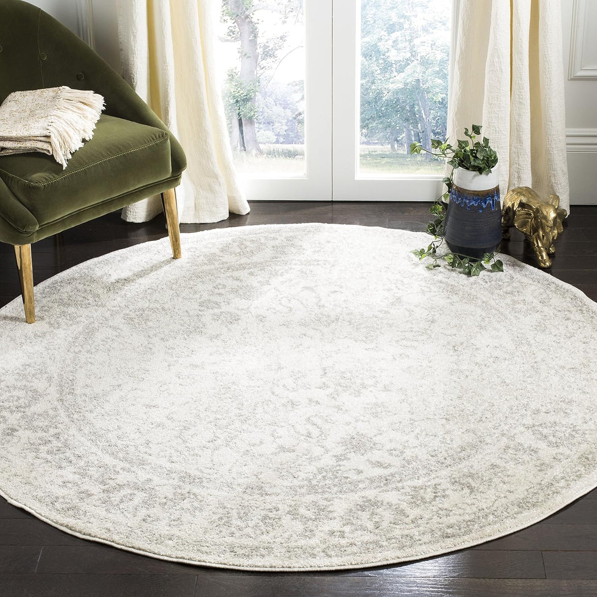 Alfombra Redonda Oriental Distressed, 1.0 Grosor, ADR109C
