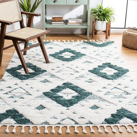 Alfombra Shag Marroquí con Borlas - Diseño Bohemio, MTS688Y-3SQ