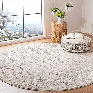 Alfombra Redonda Tulum - Diseño Boho Marroquí, Fácil Cuidado