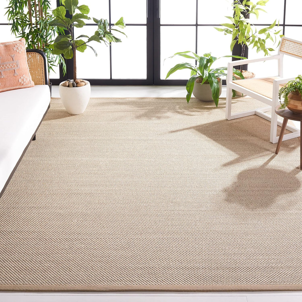 Alfombra de Fibra Natural - Diseño de Sisal, Fácil Cuidado, NF143B