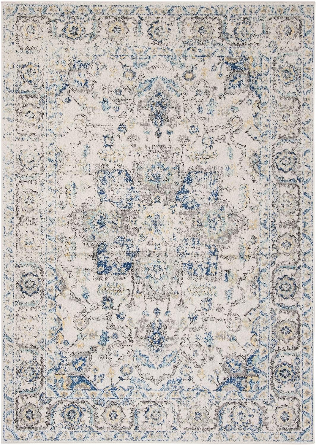 Alfombra de área, diseño medallón desgastado, modelo MAD603F