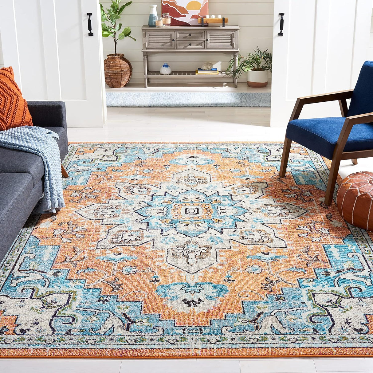 Alfombra Área SAFAVIEH Madison, Diseño Medallón Distressed, MAD473P