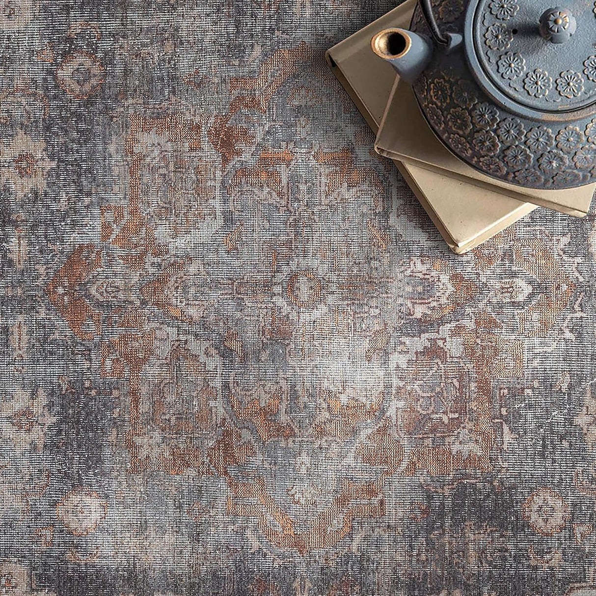 Alfombra Lavable Adiva 2x3 con Antideslizante, Vintage