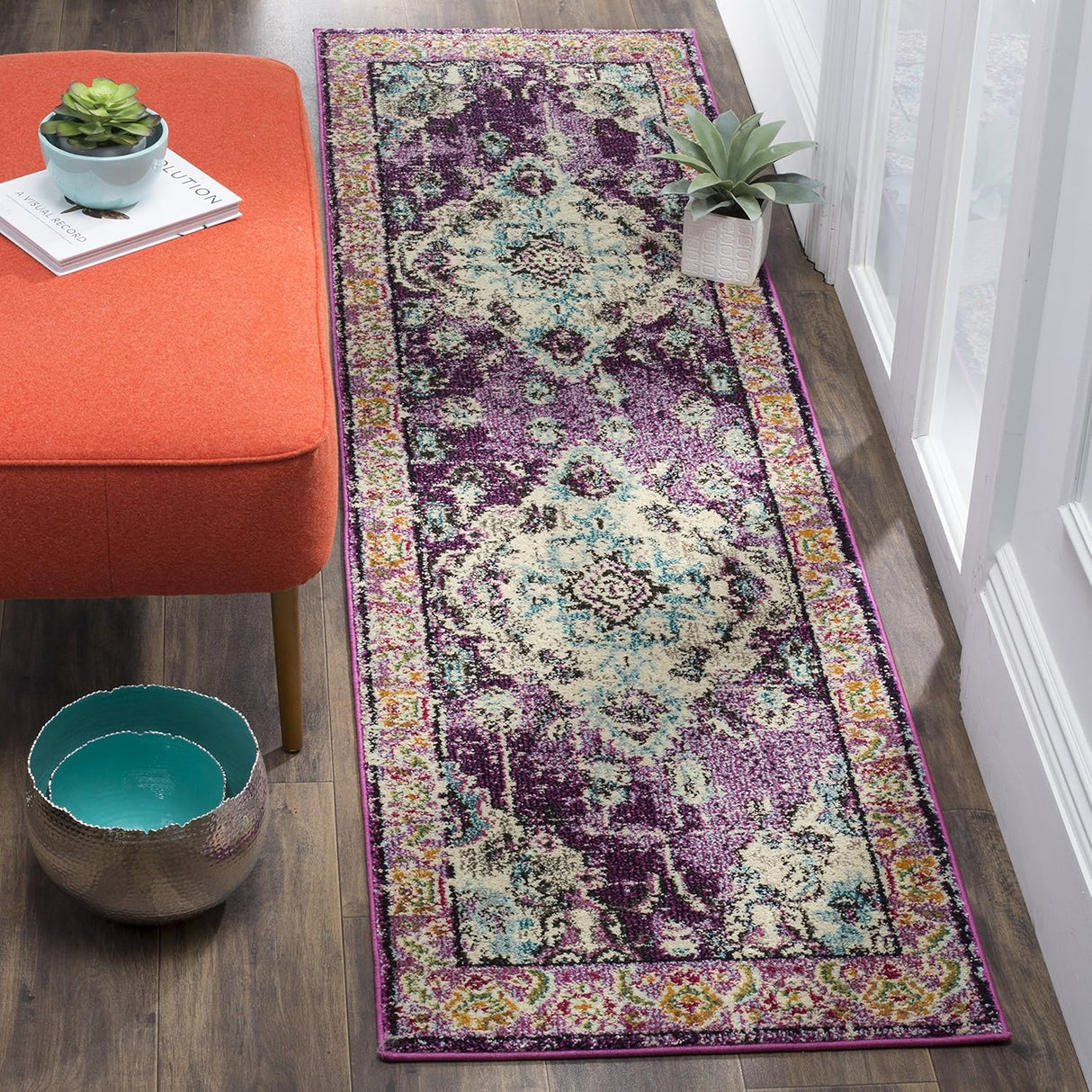 Alfombra Runner Boho Chic Medallón, Diseño Distinguido, MNC243L