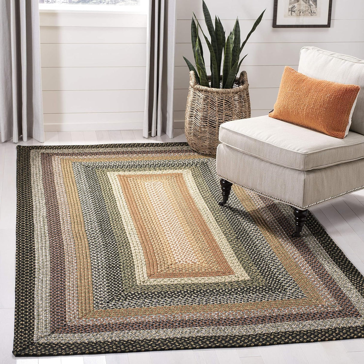 Alfombra de acento reversible trenzada 2' x 3' BRD308A