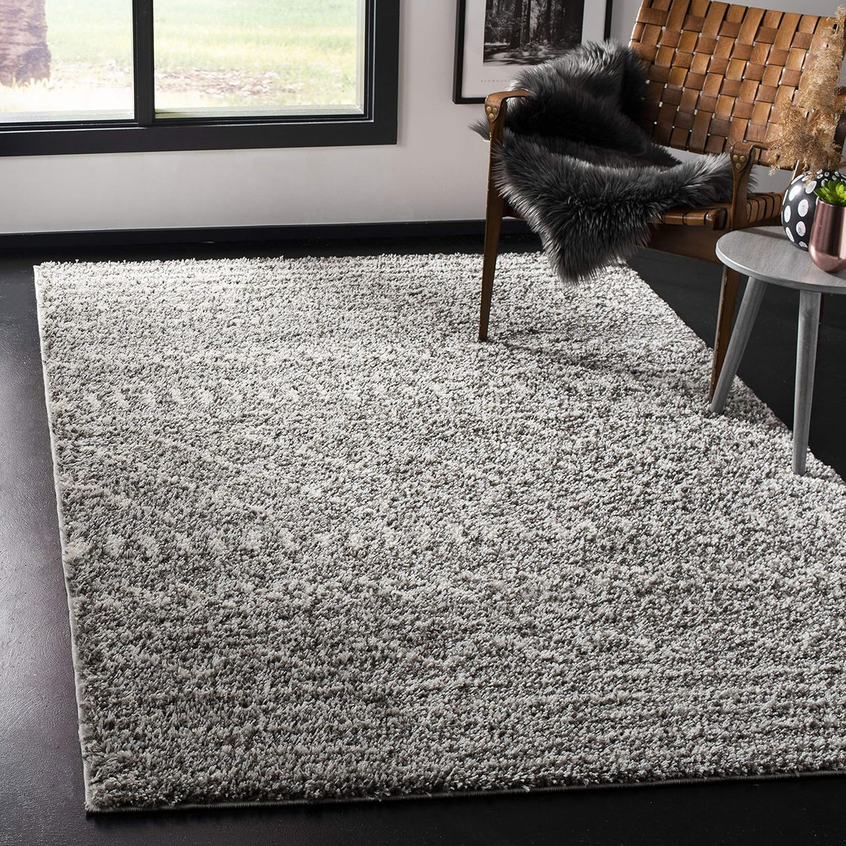 Alfombra de área Shag, diseño marroquí, fácil cuidado, modelo ASG741B