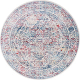 Alfombra Redonda de Área - Diseño Medallón Distressed, BNT832B