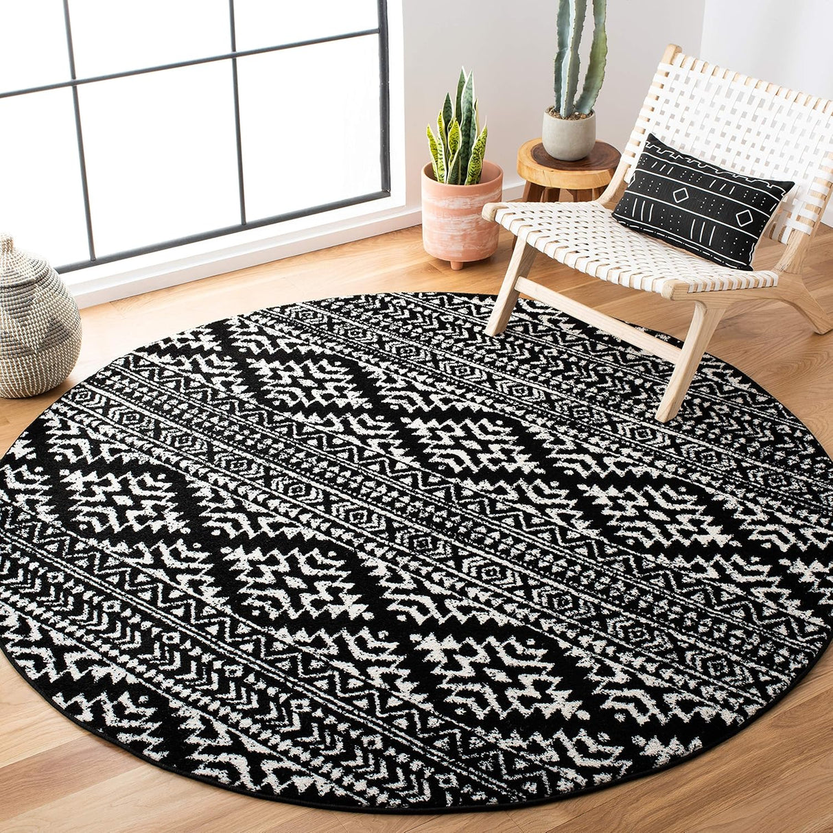 Alfombra Redonda Marroquí Bohemia TUL272Z para Sala y Comedor