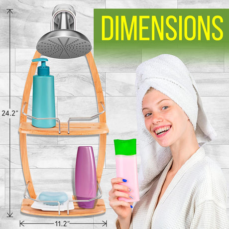 Organizador de carrito de ducha de bañera de bambú SLSHCD45