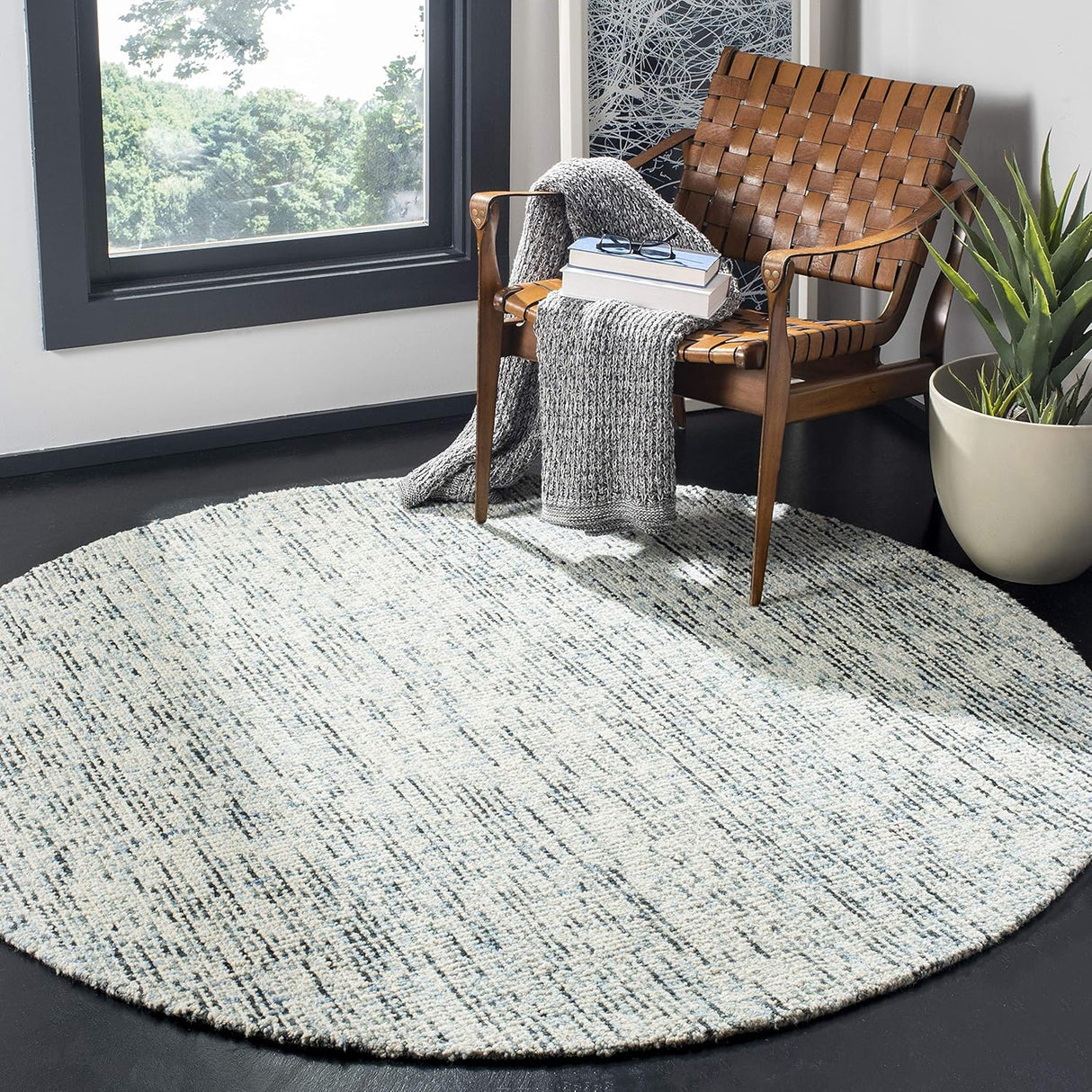 Alfombra Redonda de Lana Premium SAFAVIEH, Colección Abstract ABT468B