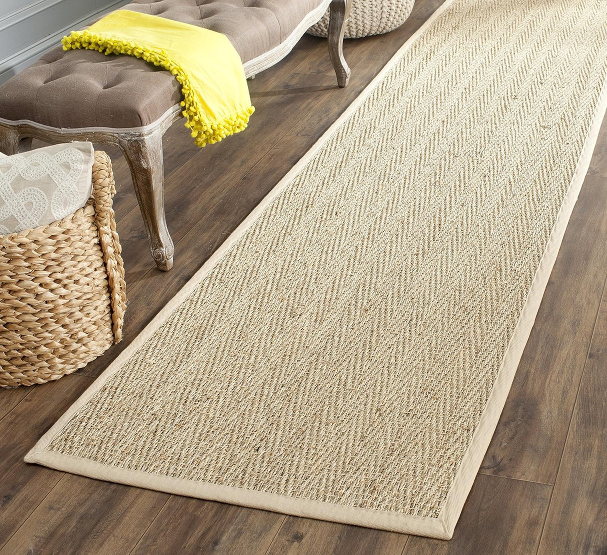 Runner de fibra natural Safavieh, diseño herringbone, NF115A