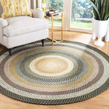 Alfombra Redonda Trenzada, Hecha a Mano, Reversible, BRD308A
