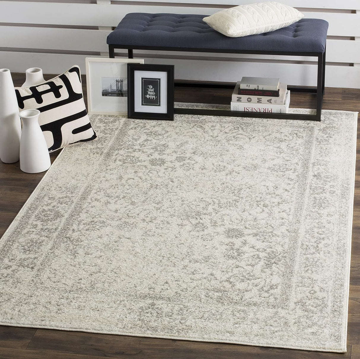 Alfombra Área Oriental Desgastada, Diseño Fácil Cuidado, ADR109C