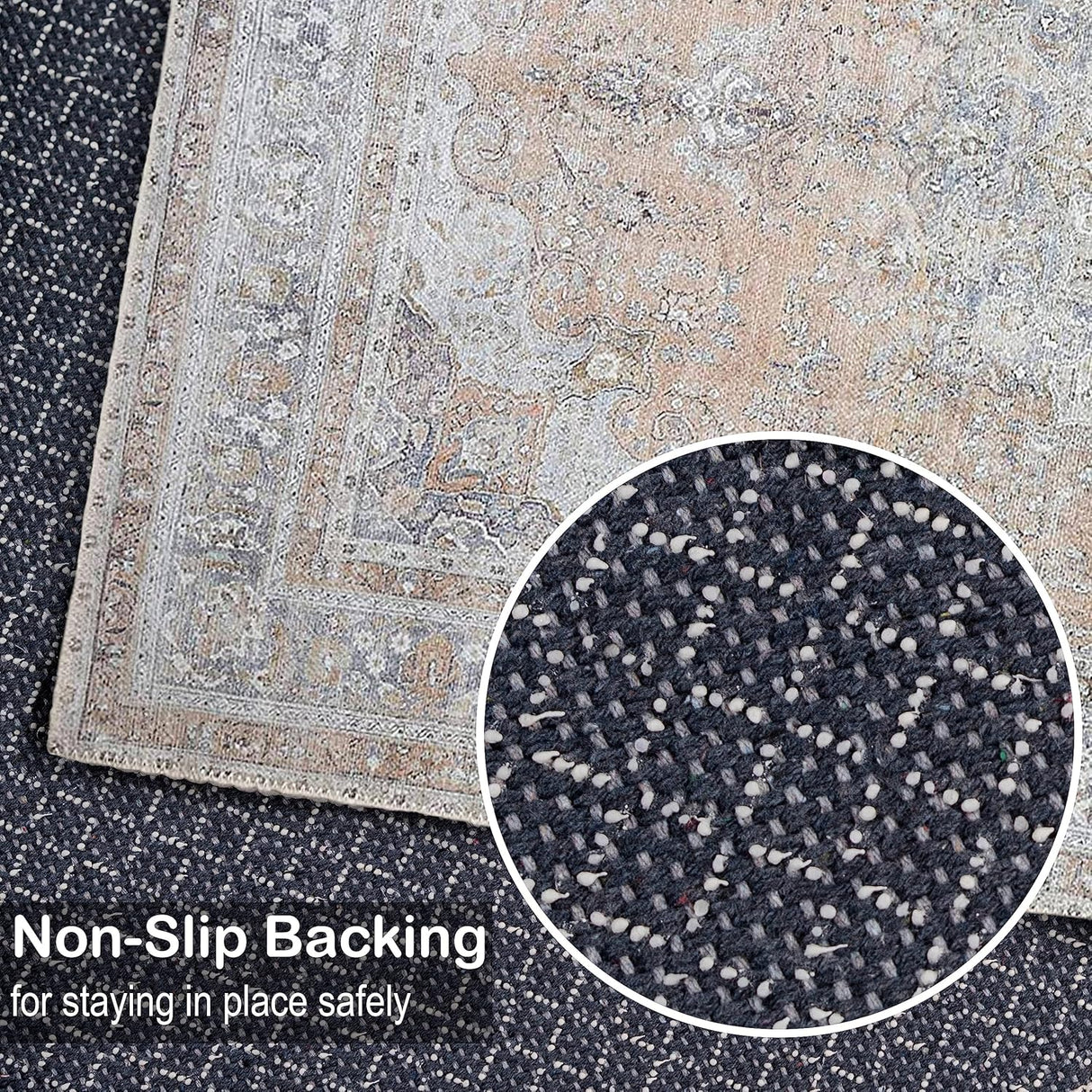 Alfombra Lavable 2x3 Adiva, Antideslizante, Vintage, 2' x 3