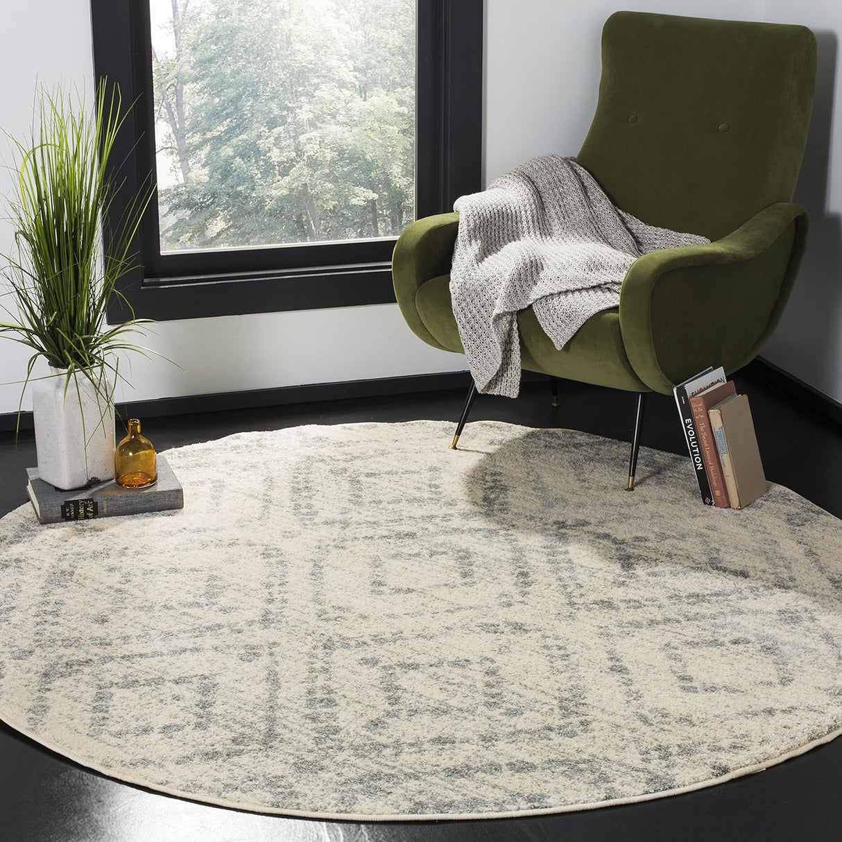 Alfombra moderna redonda para comedor y sala de estar ADR131T