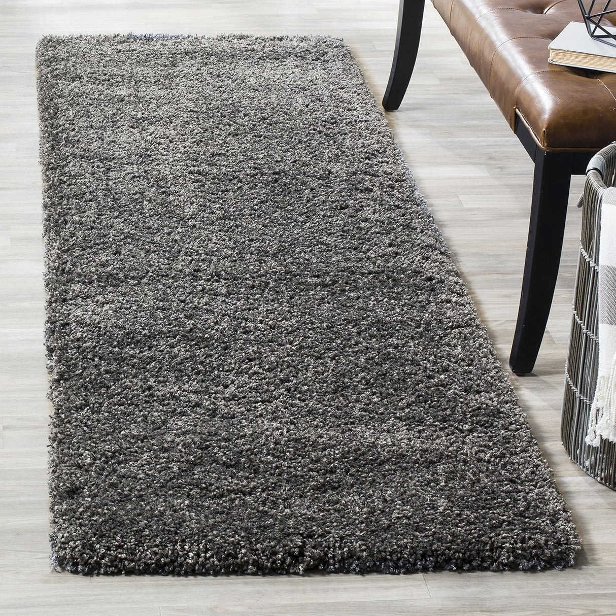 Alfombra Runner Shag de 2'3 x 19', Antideslizante y Fácil Cuidado