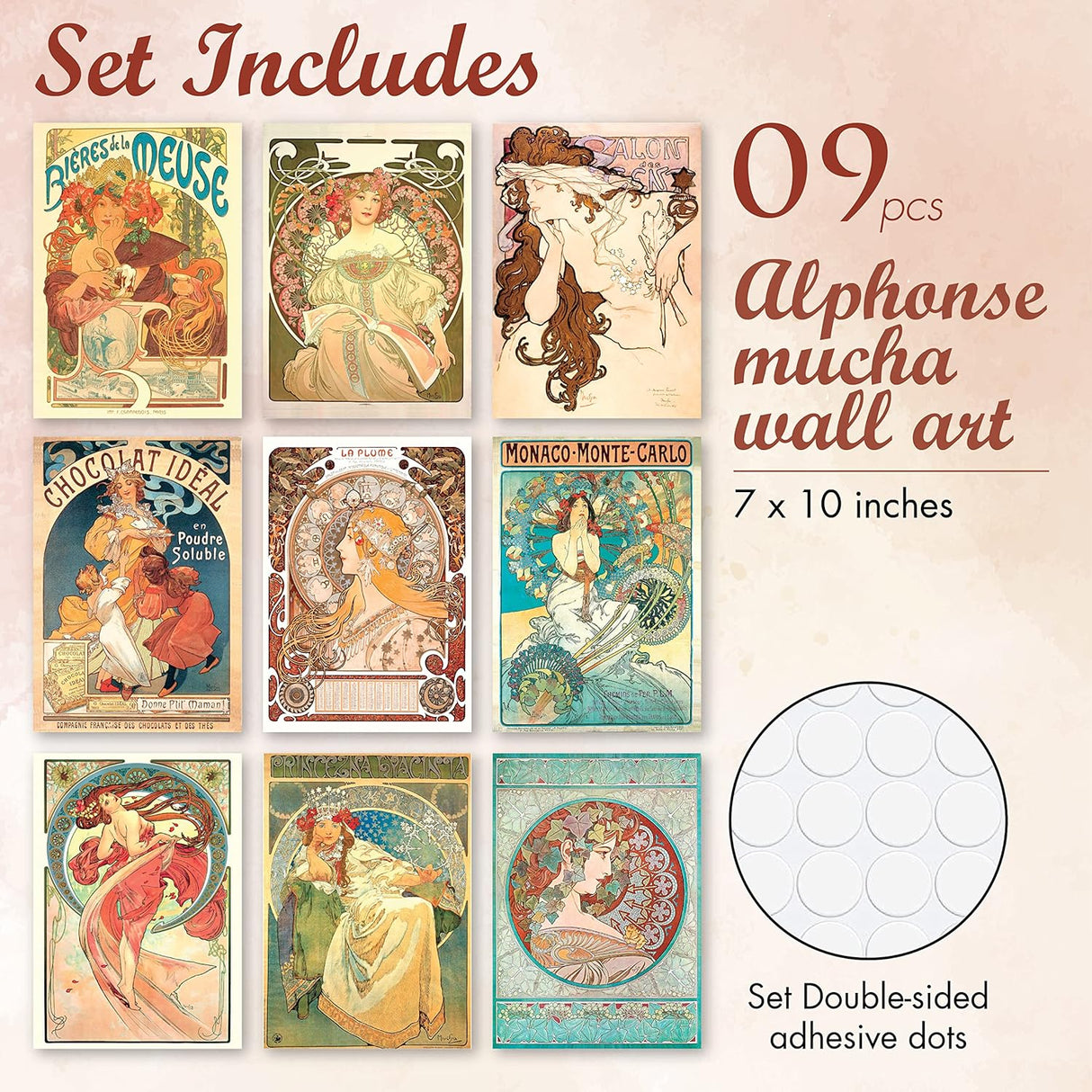 Póster vintage de Alfons Mucha estilo Art Nouveau y Art Deco