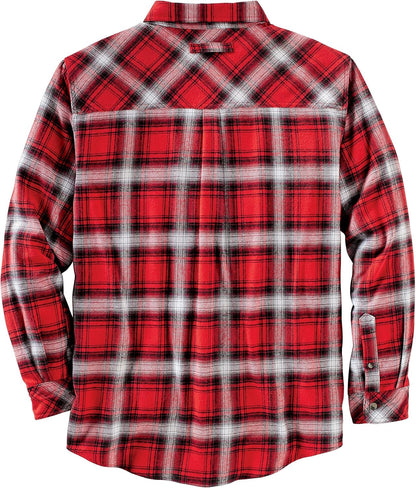 Camisa de franela para hombre talla L color roja